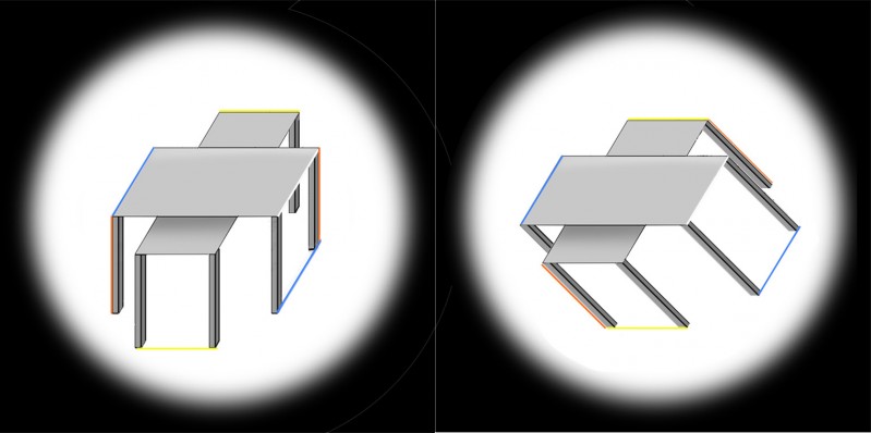 nested Shepard's tables demonstrating size-constancy lateral expansion